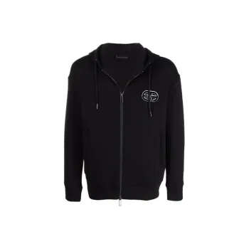 EMPORIO ARMANI Logo Patch Zip up Hoodie