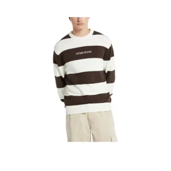 GUESS Sweater Men's Brown Stripes