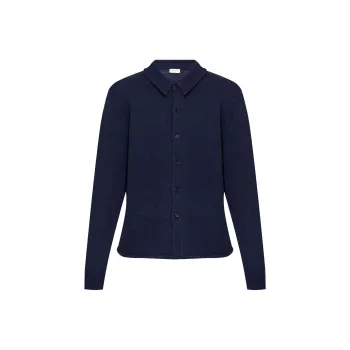 DRIES VAN NOTEN Collared Button-Up Knit Shirt