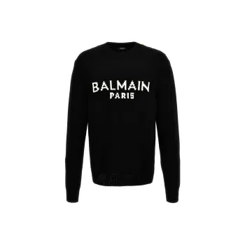 BALMAIN Jacquard Logo Crewneck Sweater