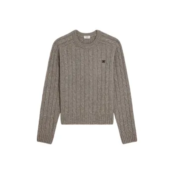 CELINE Triomphe Sweater In Cable knit Cashmere