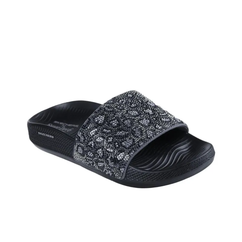Skechers Cushioning Slide Slippers Women's Black-2