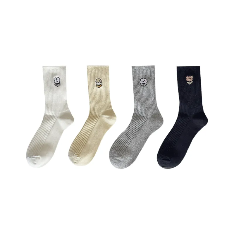 Cotton Shopping Mid Calf Socks Women's 4 Pack-0