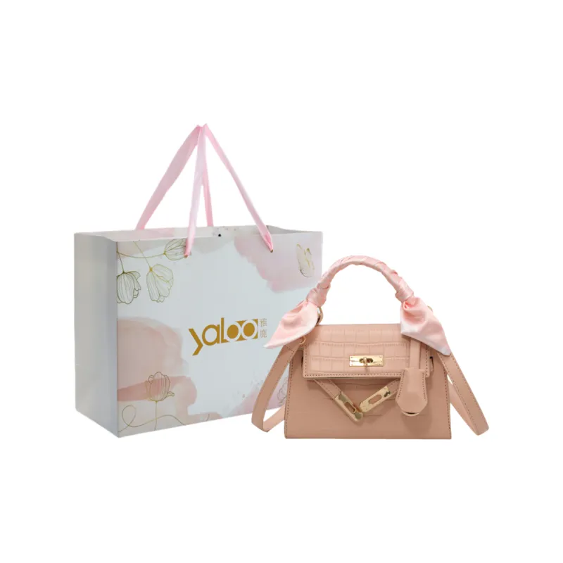 Yalu PU Handbag, Crossbody Bag Unisex Ecru/Black/Pink-11