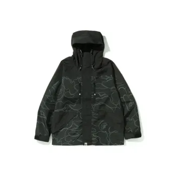 A BATHING APE Text Code Camo Hoodie Jacket