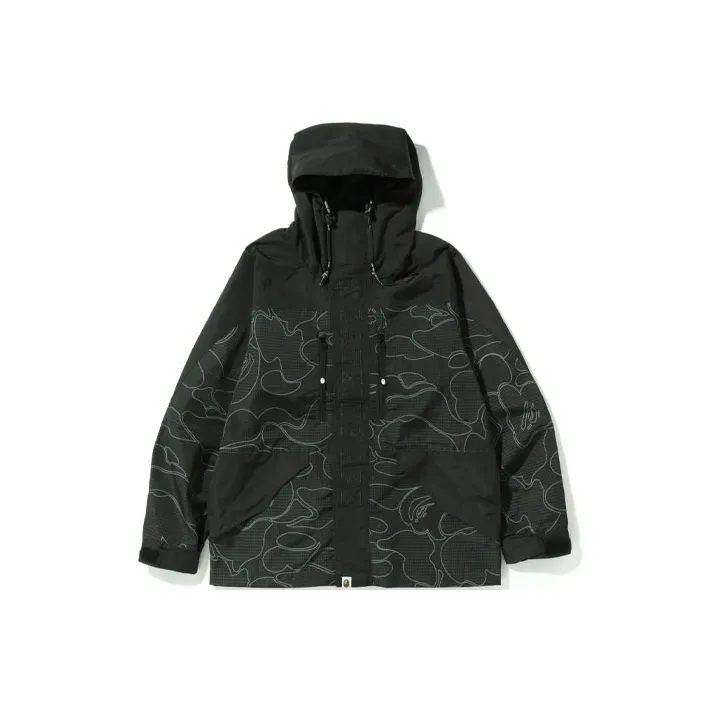 A BATHING APE Text Code Camo Hoodie Jacket-0