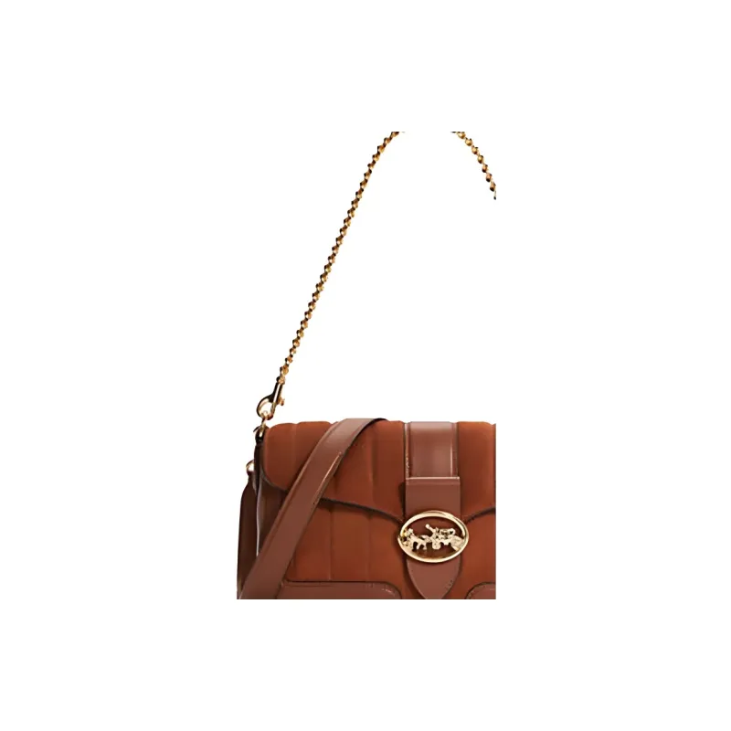 COACH Leather Suede Shoulder Bag, Bacchus Bag, Crossbody Bag Regular Women's Caramel Brown-3