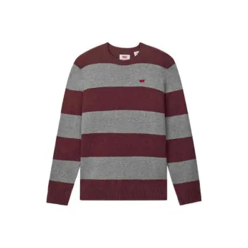 Levi's Sweater Men's Red Gray Stripes