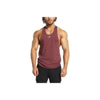 GYMSHARK Tank Top Men's Brown Red