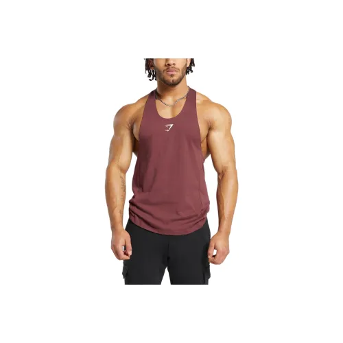 GYMSHARK Tank Top Men's Brown Red