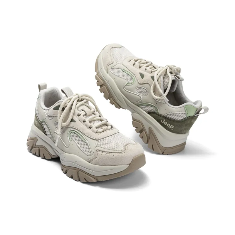 Jeep Cushioning, Abrasion Resistant, Breathable, Height Increasing Low Top Chunky Sneakers Women's-7