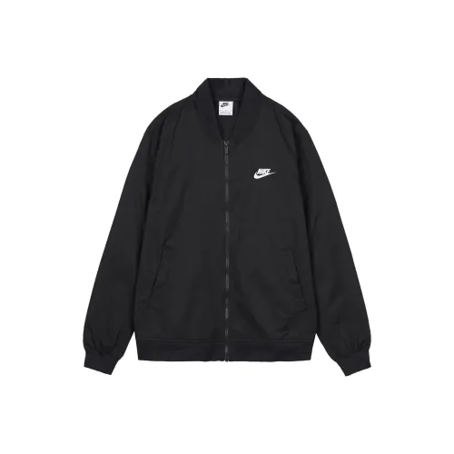 Nike Logo Stand Collar Long Sleeves Jacket Black