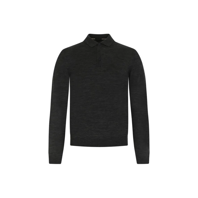 HUGO BOSS Long sleeved Virgin Wool Polo Shirt-0