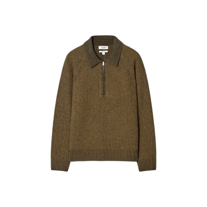 COS Sweater Men's Dark Brown/Yellow-0