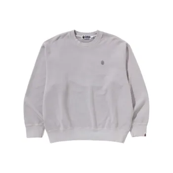 A BATHING APE Garment Dye One Point Relaxed Fit Crewneck Sweatshirt