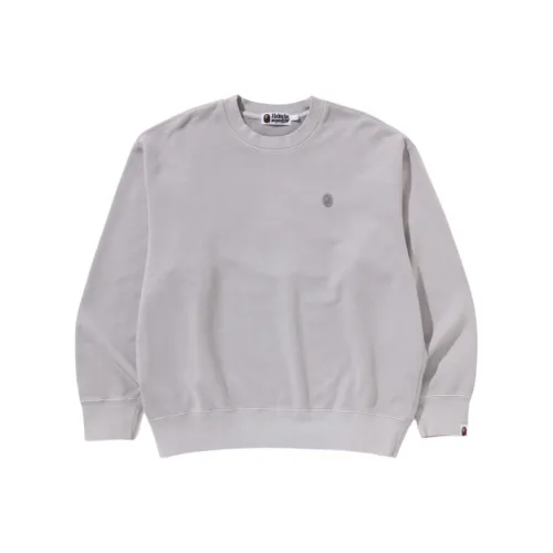 A BATHING APE Garment Dye One Point Relaxed Fit Crewneck Sweatshirt