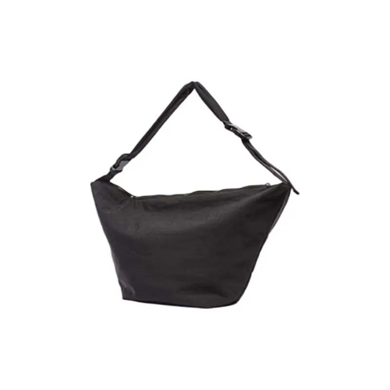 Three Blessings Fabric Dumpling Bag, Shoulder Bag, Crossbody Bag Medium Size Unisex Black/Gray-1
