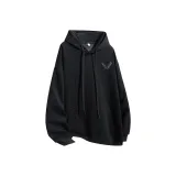 Black Fleece-Lined and Thickened with A Trendy Hat Included