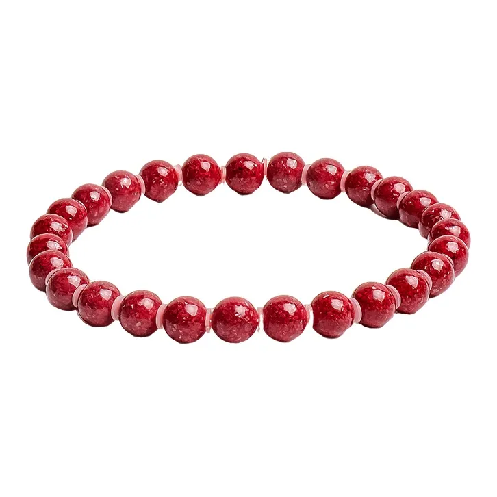 With The Heart Of The Jade Reconstructed Cinnabar Bracelets Unisex-0