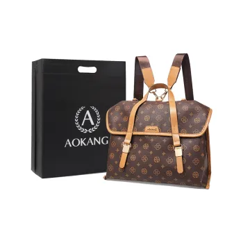 AOKANG PVC Backpack Women's Coffee/Ecru