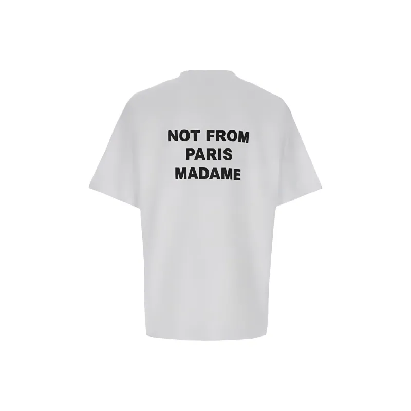 DROLE DE MONSIEUR Slogan Printed Crewneck T Shirt-1