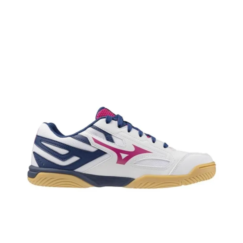 Mizuno Women's Wave Kaiserburg 8 Wide 'White Navy Pink'-1