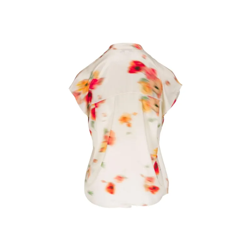 VINCE Floral print V neck Silk Blouse-1