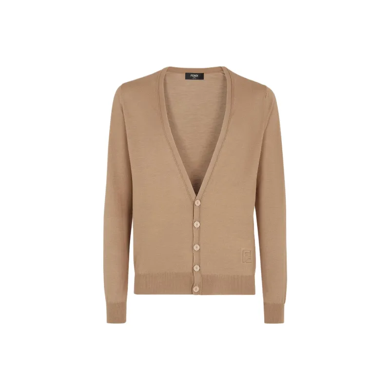 FENDI V Neck Buttoned Knitted Cardigan-0