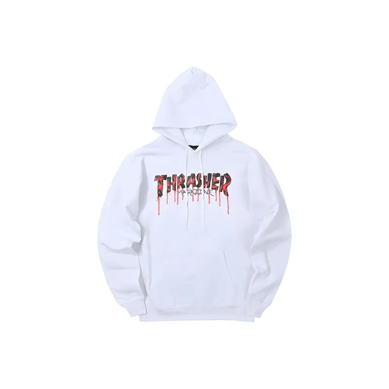 Thrasher Sweatshirts Unisex Gray White-0