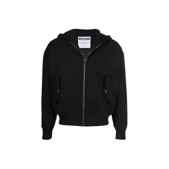 MOSCHINO Logo Printed Zipped Hoodie