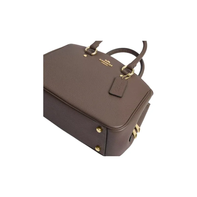 COACH Leather One Shoulder Handbag Trumpets Women's Brown-3
