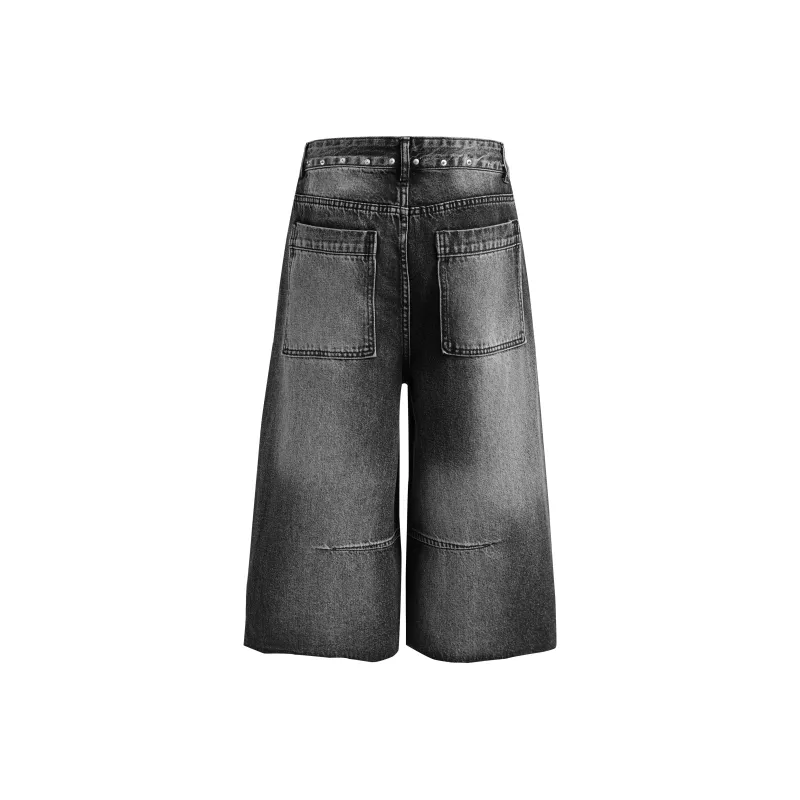 JASONWOOD Denim Shorts Unisex Black Gray-1