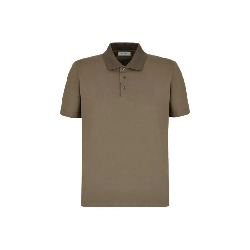 CANALI SS24 Polo Shirt Men's Beige Brown-0