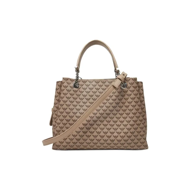 EMPORIO ARMANI Faux Leather Shoulder Bag, Crossbody Bag, Handbag Small Size Women's Brown-1