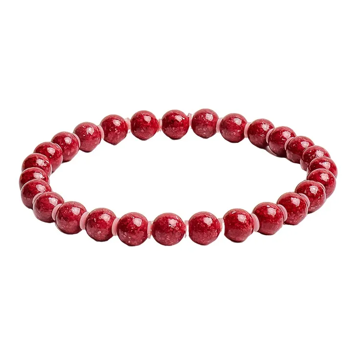 With The Heart Of The Jade Reconstructed Cinnabar Bracelets Unisex-5