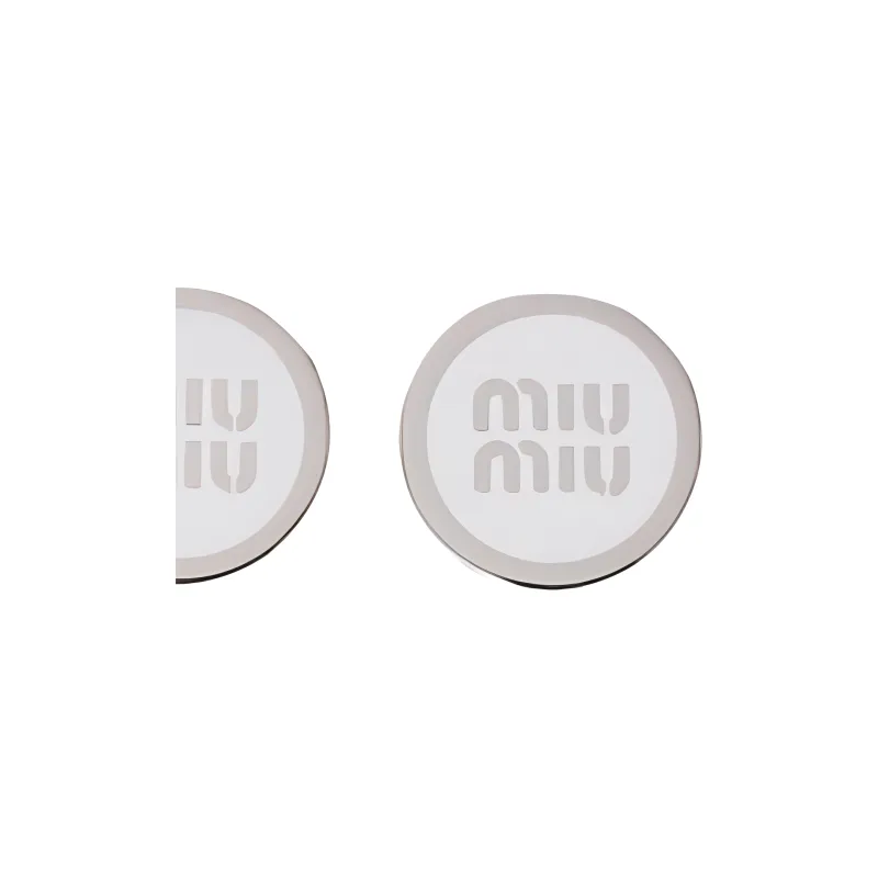 MIU MIU Metal Clip On Earrings Women's White-2