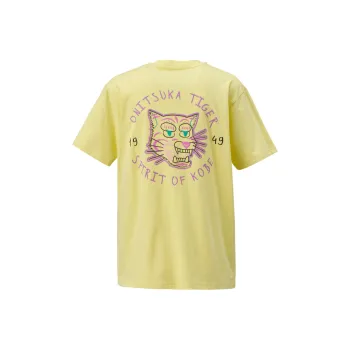 Onitsuka Tiger Drop Shoulder Sleeve T Shirt Unisex Yellow