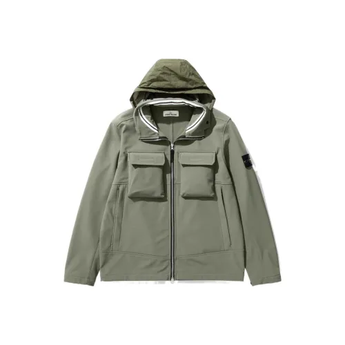STONE ISLAND LIGHT SOFT SHELL R SERIES SOFT SHELL Jackets Men Sage Green