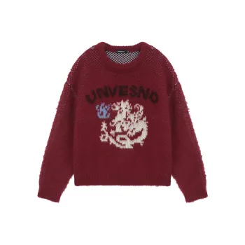 UNVESNO Knitwear Unisex Flame Red