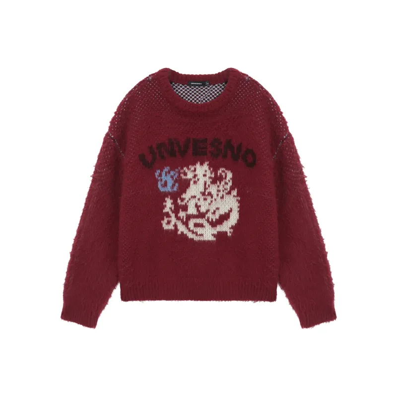 UNVESNO Knitwear Unisex Flame Red-0
