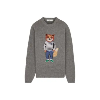 Maison Kitsune Dressed Fox Intarsia Crewneck Jumper