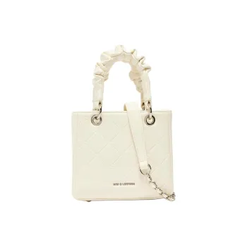 Three Blessings PU One Shoulder Handbag Medium Size Women's Beige