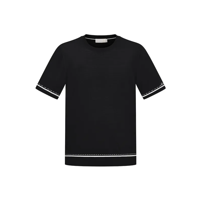 RARE Short-Sleeved Sweater Knitwear Men's Black-0