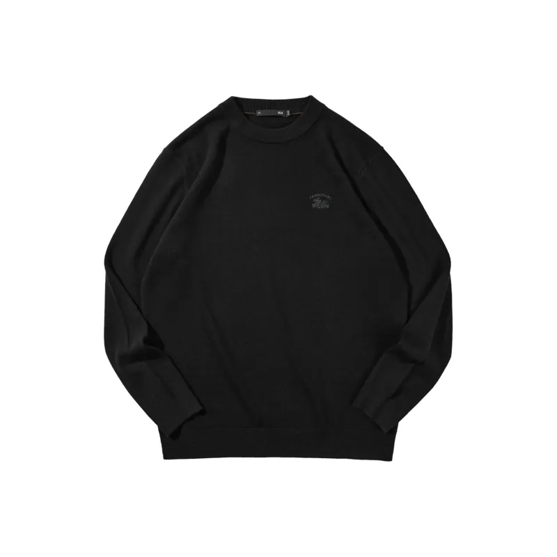 HLA Full Sheep Wool Embroidered Print Comfortable Long Sleeved Knitwear Men's-4