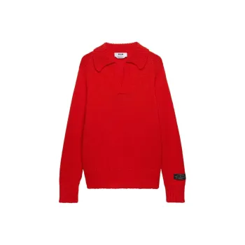 MSGM Classic Collar Sleeve Patch Jumper