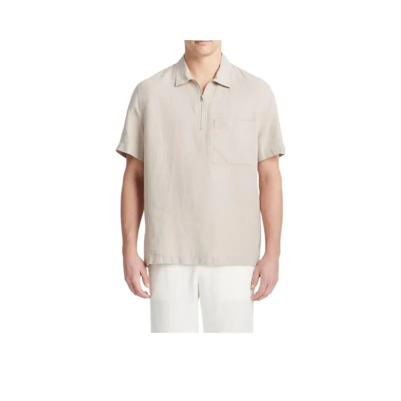 VINCE Polo Shirt Men Pumice White-0