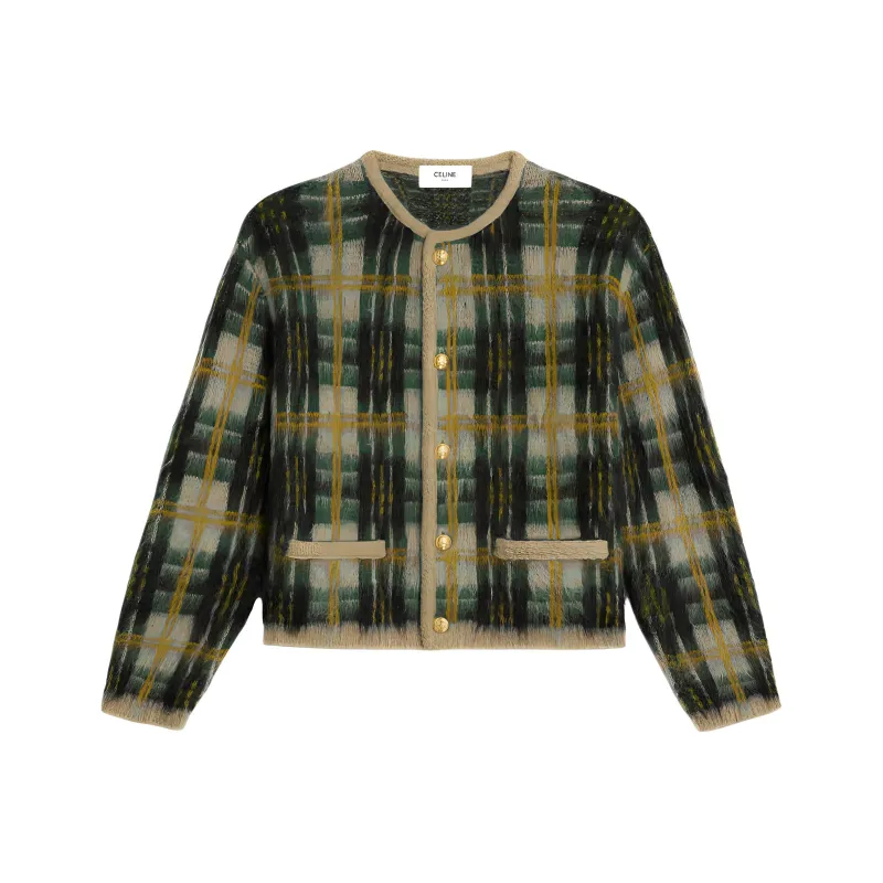 CELINE Cardigan Jacket In Brushed Mohair-0