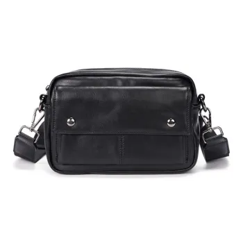 Old Man's Head Synthetic Leather Shoulder Bag Regular Men's Black