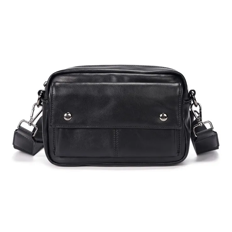 Old Man's Head Synthetic Leather Shoulder Bag Regular Men's Black-0