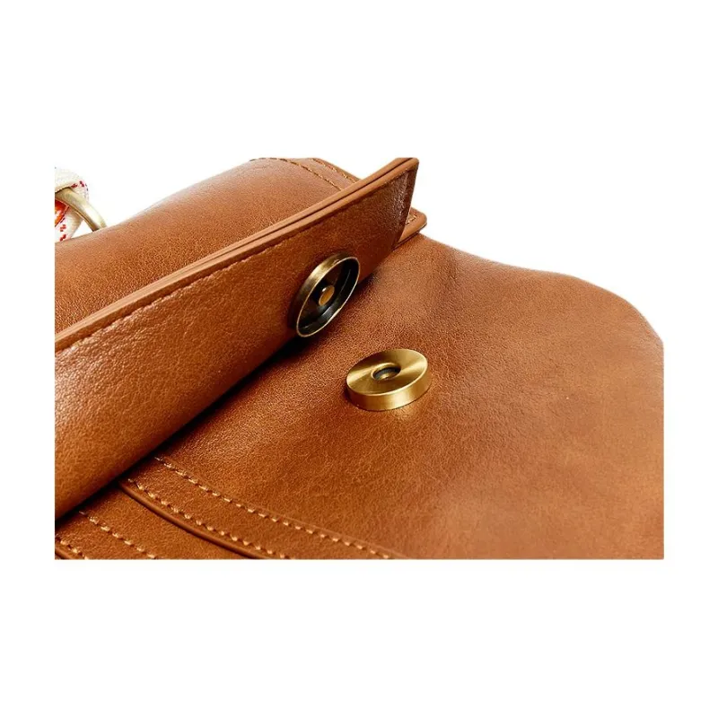 Three Blessings PU Backpack Medium Size Women's Brown-7